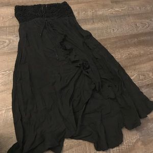 Black strapless dress